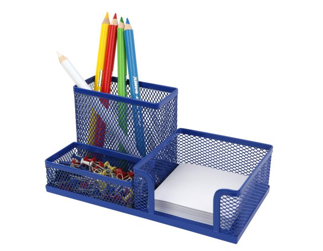 Przybornik na biurko niebieski 3A NET